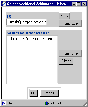 Web Interface Add Addresses