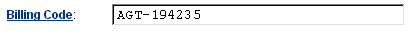 Web Interface Billing Code