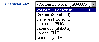 Web Interface Character Set