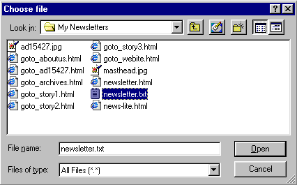 Web Interface Select TEXT Message Body