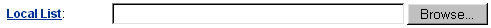 Web Interface Local Lists