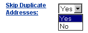 Web Interface Skip Duplicate Addresses