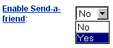 Web Interface Send a Friend